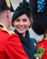 The Princess of Wales is festive in green for St Patrick's Day parade with  the Irish Guards