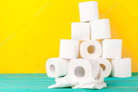 Toilet Paper Rolls Stacked Yellow Paper Background Stock Photo Ad Rolls Stacked Toilet Paper Ad Toilet Paper Toilet Paper Roll Yellow Paper