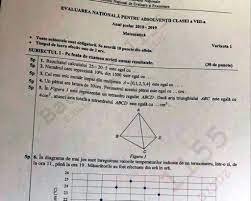 « carol davila » bucurești. Subiecte MatematicÄƒ Evaluarea NaÈ›ionalÄƒ 2019 Vezi Ce Subiecte Au Avut De Rezolvat AstÄƒzi La Examen AbsolvenÈ›ii De Clasa A Viii A Edupedu Ro