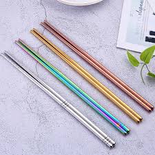 Check spelling or type a new query. Juego De Mesa De Acero Inoxidable Con Espejo De Arcoiris Palillos Reutilizables Antiquemaduras Chinos Japoneses Coreanos 2 30 1 Par Palillos Aliexpress