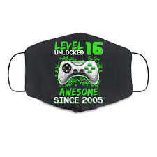 Aug 07, 2019 · pages : Level 16 Unlocked Awesome 2005 Video Game 16th Birthday Gift Cloth Face Mask Teecentury Com