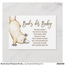 Australian Platypus Books For Baby Enclosure Card Zazzle Com Australian Animals Baby Shower Card Message Platypus