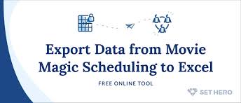 Email me if you have questions or suggestions. How To Export Data From Movie Magic Scheduling To Excel