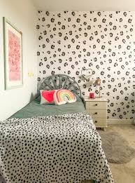 Leopard Print Girls Bedroom With I Love Wallpaper Oh So Kel