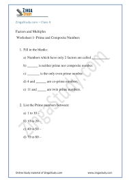 Prime And Composite Numbers Worksheet For Class 4 Prime And Composite Numbers Prime And Composite Composite Numbers