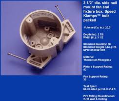 Holds up to a 50lbs fan or 75lbs light fixture. Fan Installation In 3 5 Inch Fan Rated Box Doityourself Com Community Forums