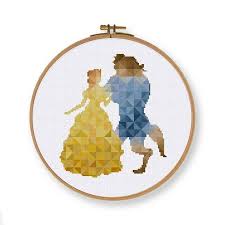 Free disney princess belle cross stitch patterns to print. Belle Princess Disney Cross Stitch Princess Belle Cross Stitch Belle Belle Princess Silhouette Cross Stitch Pattern Cross Stitch Disney Kits How To Craft Supplies Tools