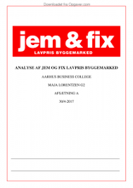 Få gode ideer til at fixe din have og overblik over populære haveprodukter. Analyse Af Jem Og Fix Afsaetning Opgaver Com