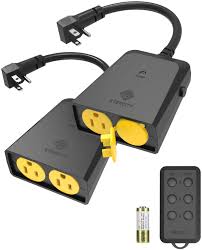 Etekcity Wireless Outdoor Remote Control Outlet Weatherproof 150ft Range Electrical Light Switch 4 Grounded Plugs Etl Listed Black 1 Remote Included Amazon Com