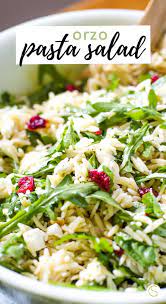 Easy Orzo Salad Recipe Made With Pasta Feta Fresh Basil Dried Cranberries And Toasted Pine Nuts This Summer Past Orzo Salad Recipes Summer Pasta Orzo Salad