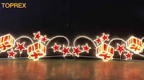 Outdoor 2d Led Large Christmas Motif Across Street Lights for City Commercial Xmas Decoration