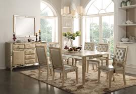Featuring classic legs, the table is made from hardwood solids and veneers in rich espresso finish. 9 Piece Acme Voeville Mirrored Dining Set Usa Furniture Warehouse