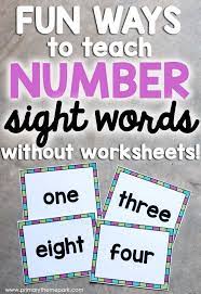 Number Sight Words Teaching Sight Words Word Activities Sight Words
