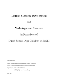 Pdf Morpho Syntactic Development And Verb Argument