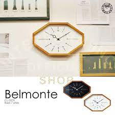 楽天市場 インターフォルム公式 送料無料 belmonte ベルモンテ 掛け時計 電波時計 壁掛け時計 壁時計 北欧 おしゃれ お洒落 レトロ 八角形 シンプル ナチュラル リビング ダイニング 寝室 書斎 一人暮らし デザイン ギフト カフェ 木製 interform 壁掛け