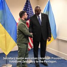 Secretary of Defense Lloyd J. Austin III on X: "Honored to have welcomed  President Zelenskyy to the Pentagon today and discuss outcomes from this  week's Ukraine Defense Contact Group. Together with allies
