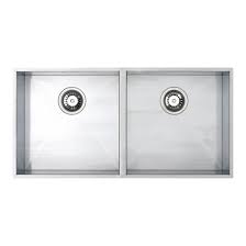 Classic undermount stainless steel 60/40 double bowl kitchen sink, small bowl right. Vellamo Edge 2 Bowl Undermount Stainless Steel Kitchen Sink Waste Kit 860 X 430mm Tap Warehouse