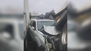 The pileup was reported around 6 a.m. Woman Survives 100 Plus Car Pileup Crawls Out Back Window On I 35 In Fort Worth Wfaa Com