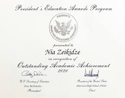 The president's education awards program (peap) is awarded on behalf of the president of the united states and the u.s. One More Success Of The American High School Students European School