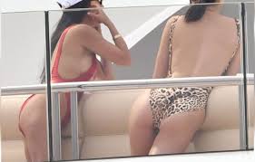 PICS] Kendall Jenner Kourtney Kardashian Bathing Suits Butts -- Cannes Yacht