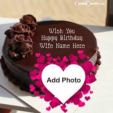 Romantic Birthday Cake For Wife With Name Write Name On Birthday Cake Greeting Cards Maker Profile Pics Newmynamepix Com In 2020 Birthday Cake For Wife Happy Birthday Cake Pictures Happy Birthday Cake Photo