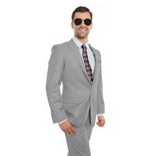 Learn about different sport coat and blazer fits and what size suit fit is the overall shape of that particular suit. Men Suit Melange Grey Peak Lapel 2 Pieces Classic Fit Mens Suits Overstock 23134803