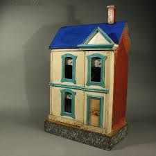 Fully Furnished Blue Roof Dollhouse For The French Market By Moritz Gottschalk Maison De Poupee Jouet Poupee
