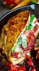 Sundried Tomato Spinach And Cheese Stuffed Chicken Recipe Chicken Recipes Recipes Cooking Recipes