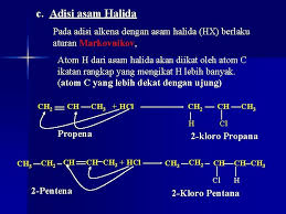 Oleh karena itu, reaksi ini disebut sebagai reaksi adisi elektrofilik. Senyawa Karbon Senyawa Karbon Organik Senyawa Karbon Anorganik