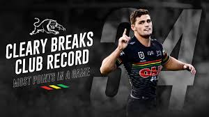Nathan cleary believes a combination of lessons learned during an arduous 2019 and the current crop of leaders at penrith will help forge his path towards being a leader in his own right. Penrith Panthers On Twitter Club Record With 34 Points Nathan Cleary Becomes The Highest Point Scorer In A Single Game For Panthers Pantherpride Nrlpanthersknights Https T Co 5cjzeqgugk