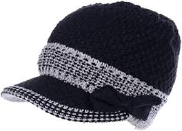 Are there any knit children's hats for kids? Byos Womens Winter Chic Cable Knitted Newsboy Cabbie Cap Beret Beanie Hat With Visor Warm Plush Fleece Lined Many Styles Black Bow At Amazon Women S Clothing Store