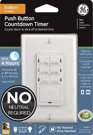 Maybe you would like to learn more about one of these? Buy Ge Push Button Countdown Timer Switch 5 15 30 Minute 1 2 4 Hour On Off No Neutral Wire Needed Ideal For Lights Exhaust Fans Heaters Wall Plate Included 15318 White Online In Vietnam B007bjulys