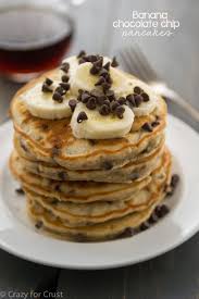 Banana Chocolate Chip Pancakes Crazy For Crust Recipe Banana Chocolate Chip Pancakes Banana Chocolate Chip Recipe Using Overripe Bananas