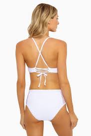 Sheer Dot Panels High Waist Bikini Bottom White