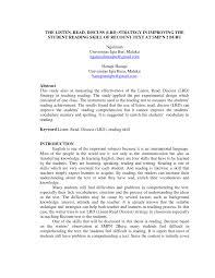Maybe you would like to learn more about one of these? Pdf The Listen Read Discuss Lrd Strategy In Improving The Student Reading Skill Of Recount Text At Smp N 2 Buru