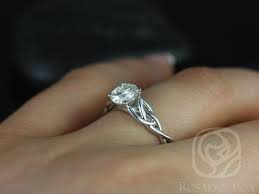 0 75cts Cassidy 6mm 14kt White Gold Round Forever One Etsy Celtic Knot Engagement Ring Celtic Wedding Rings Rose Gold Engagement Ring Vintage