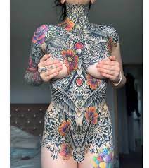 Compared to full body tattoos, ordinary tattoos seem a bit like child's play. Sullen Art Collective On Instagram Incredible Full Frontal By Tommaggot Done On Jessica Surch Full Chest Tattoos Girl Tattoos Body Art Tattoos