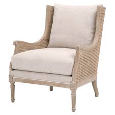 Charity Modern Classic Beige Cushion Grey Birch Wood Arm Chair Linen Club Chairs Club Chairs Furniture