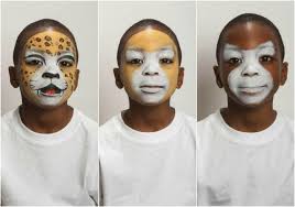Kind Leopard Karneval Schminken Flecken Muster Gelb Weiss Makeup Leopard Fasching Leopard Schminken Schminken Tiger Schminken