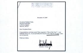 .trump reflecting on the spiritual battle engulfing much of the world (see the original letter here). Trump Wrote Putin To Congratulate Him On Being Named Time Person Of The Year
