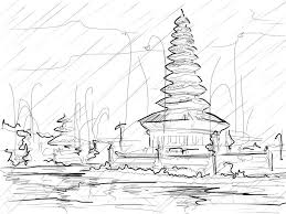 Sketch Of A Temple In Bali By Podosuko On Deviantart Bali Temple Indonesian Design