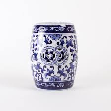 Durable chinese porcelain round garden stool finished in a high gloss gold glaze. Blue Chinoiserie Porcelain Mini Garden Stool Ross Simons Garden Stool Blue Chinoiserie Ceramic Stool