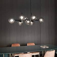 Zmh Led Pendelleuchte Esstisch Hangeleuchte Mit 8 Flammig Glas Kugel Leuchte Pendellampe Esszimmerlampe Hang Wohnzimmerlampe Esszimmerlampe Led Wohnzimmerlampe
