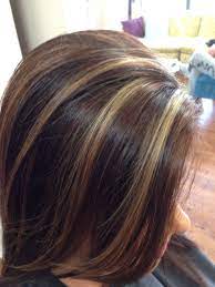 Rich Brown Haircolor With A Pop Of Blonde Highlights Brown Hair Balayage Hair Styles 90s Highlights Hair