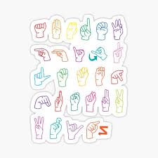 American sign language or asl as it's popularly called by its acronym, is a fascinating language and many people have started to see its value . Asl Alphabet Stickers Redbubble