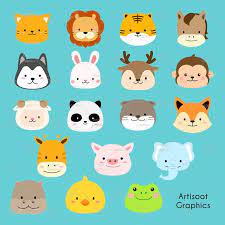 Animal Png Cute Animal Animal Clipart Animal Head Clipart Etsy Animal Clipart Cute Animals Baby Animals