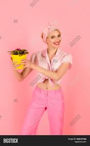 How to take care of flowers in a pot. Violet Flowers Woman Image Photo Free Trial Bigstock