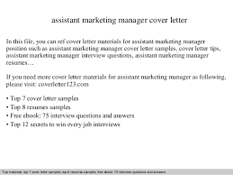 When you're applying for an administrative assistant position, including a cover letter with your application materials gives you an opportunity to highlight and enhance the information on your resume. Assistant Marketing Manager Cover Letter