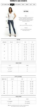 jeans size chart womens world of reference