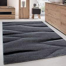 Designer teppich moderner teppich wohnzimmer teppich barock design. Teppich Modern Designer Wohnzimmer Abstrakt Wellen Muster Grau Schwarz Grosse 80x150 Cm